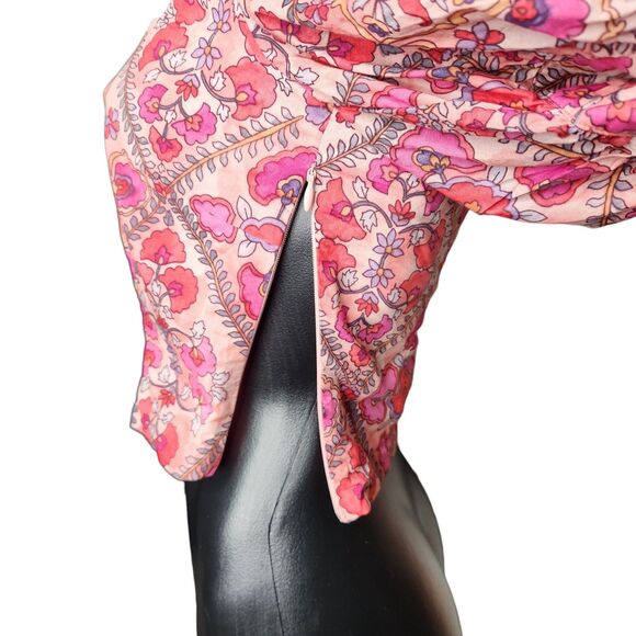 Olivaceous Floral Crop Top Size Small Balloon Sleeve Romantic Feminine Pink - Picture 3 of 11